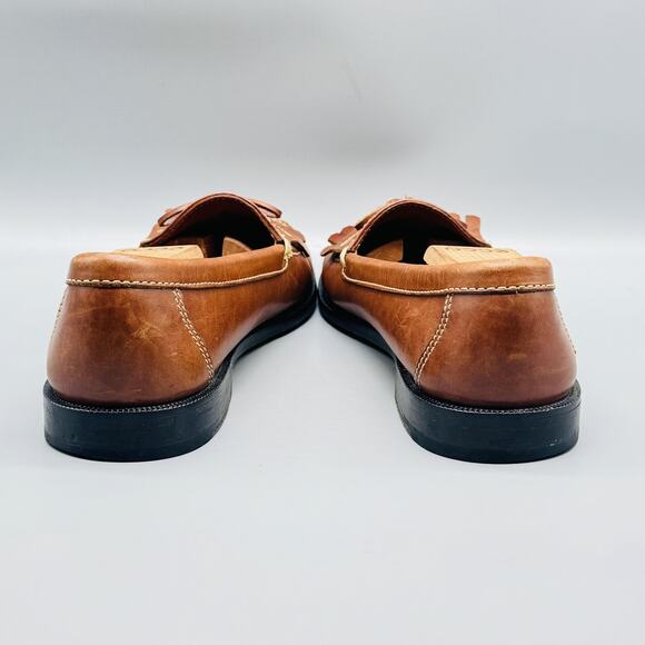 Cole Haan Shoes Mens 11.5 Brown Leather Tassel Kiltie Loafers Moc Slip On Dress - Picture 8 of 13